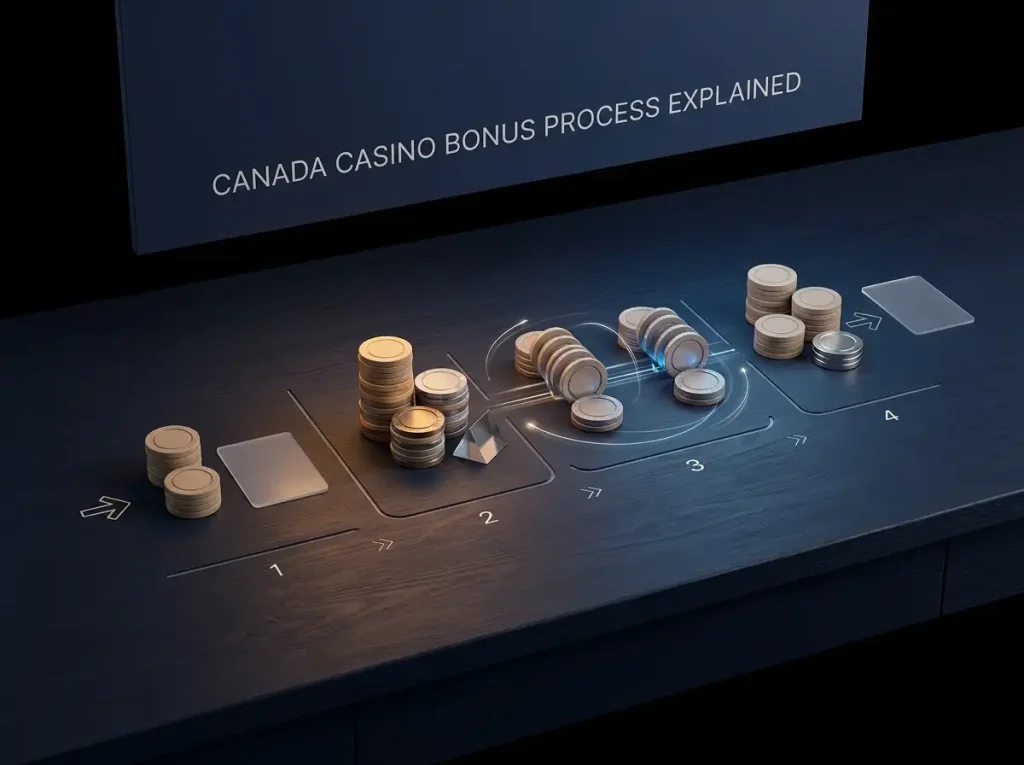 Abstract wagering flow with deposit amount, bonus balance, repeated game rounds and a withdrawal checkpoint